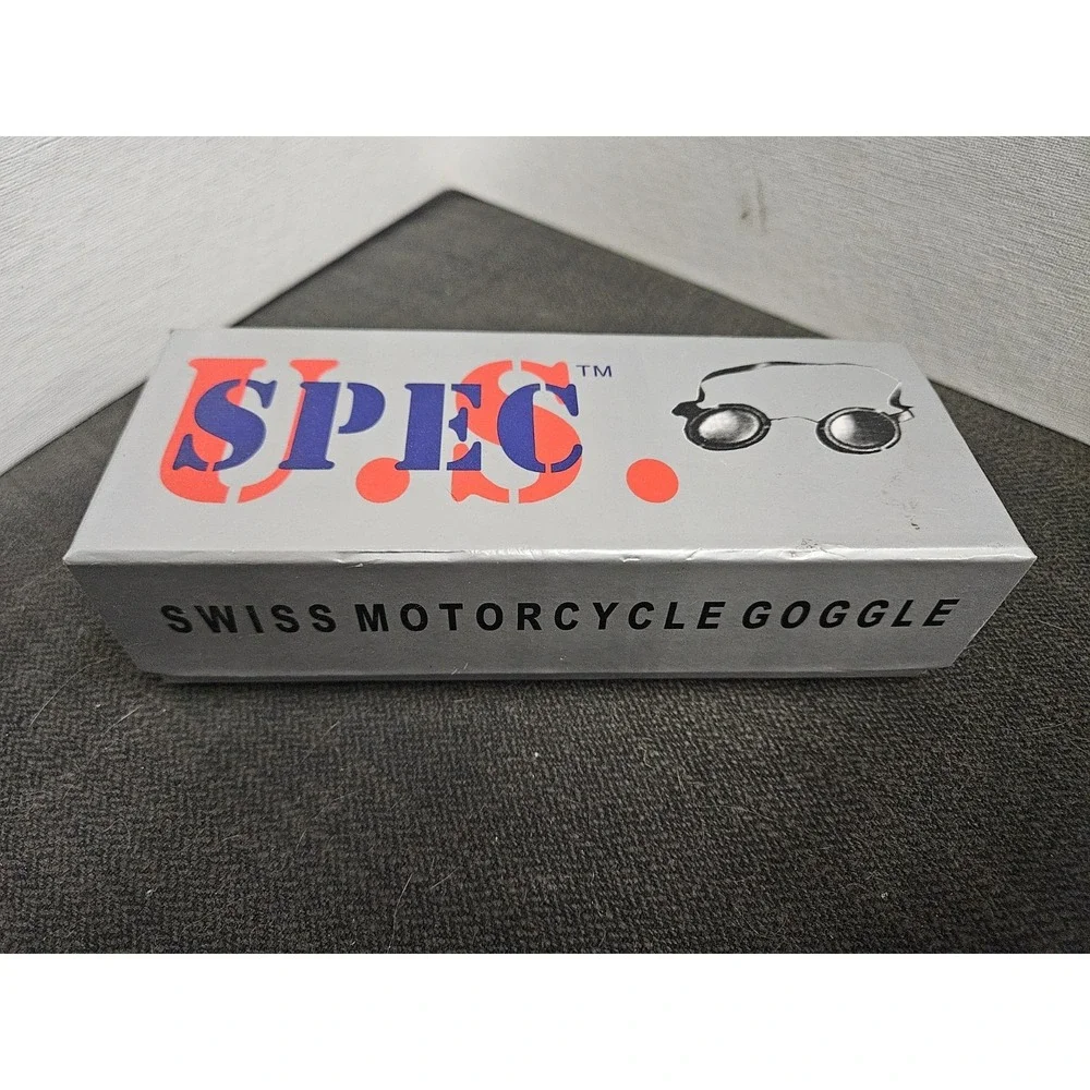 US SPEC Swiss Army Safety Round Motorcycle Goggles Protection Glass with Box